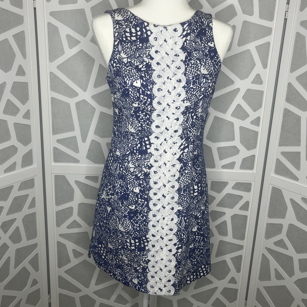 Lilly Pulitzer Navy and White Patterned Dress
